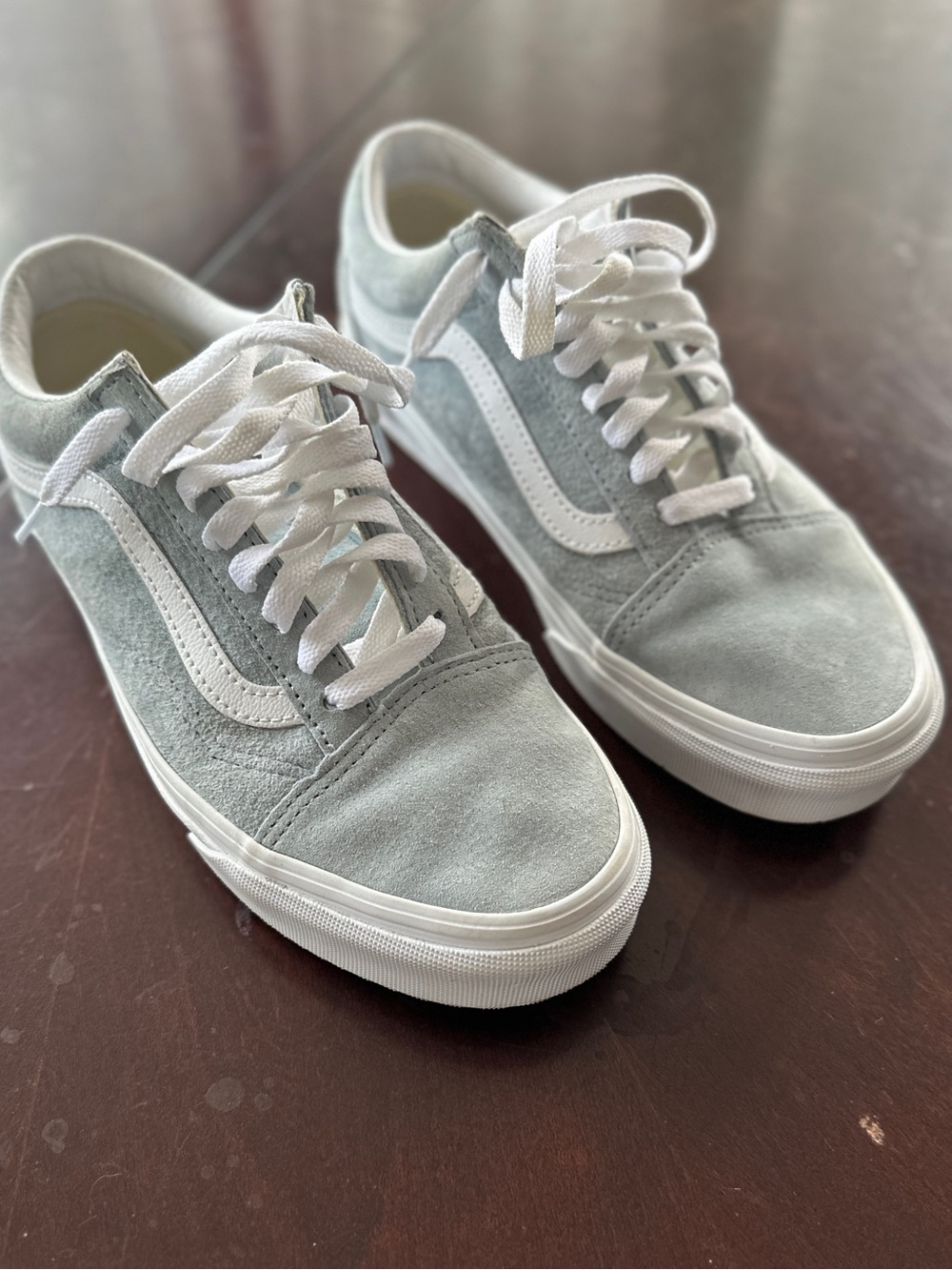 Vans Old Skool unisex Suede Shoes in Light Blue Gray & White 6.5 men’s 8 women’s